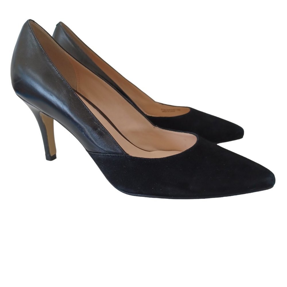Cole Haan Pump Heels Grand OS Black Leather Suede Womens size 10 B